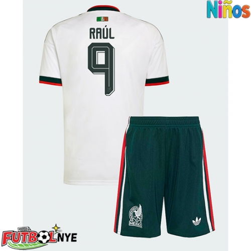 Camiseta México Raul Jimenez #9 Visitante Equipación para niños Mundial 2026 manga corta (+ pantalones cortos)